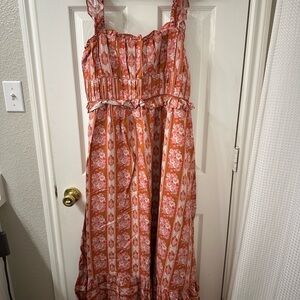 House of Harlow 1960 Pink and Orange Floral Maxi Dress